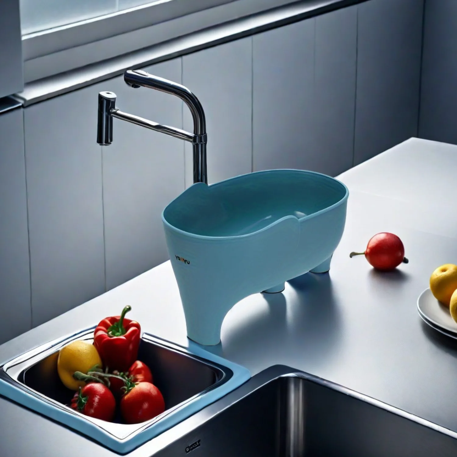 

Multifunctional Kitchen Sink Strainer Basket – Food-Grade Drainage Rack for Fruit, Vegetable Washing and Rice Straining, Scrap