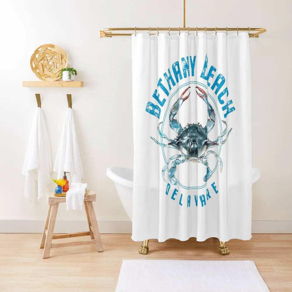 Bethany Beach Delaware Blue Crab Design Shower Curtain Bathroom Decor Bathroom Accessory Curtain