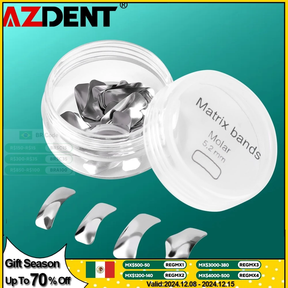 AZDENT Dental Sectional Matrix Contoured System Metal Dentistry Resin Clamping Seperating Ring Autoclavable