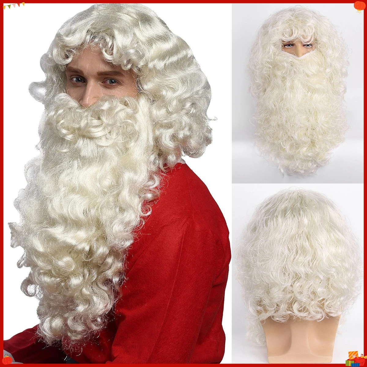 ensemble-de-perruque-synthetique-bouclee-pour-fete-de-noel-cosplay-d'age-style-afro-volumineux-avec-raie-au-milieu-et-longue-barbe-pour-deguisement