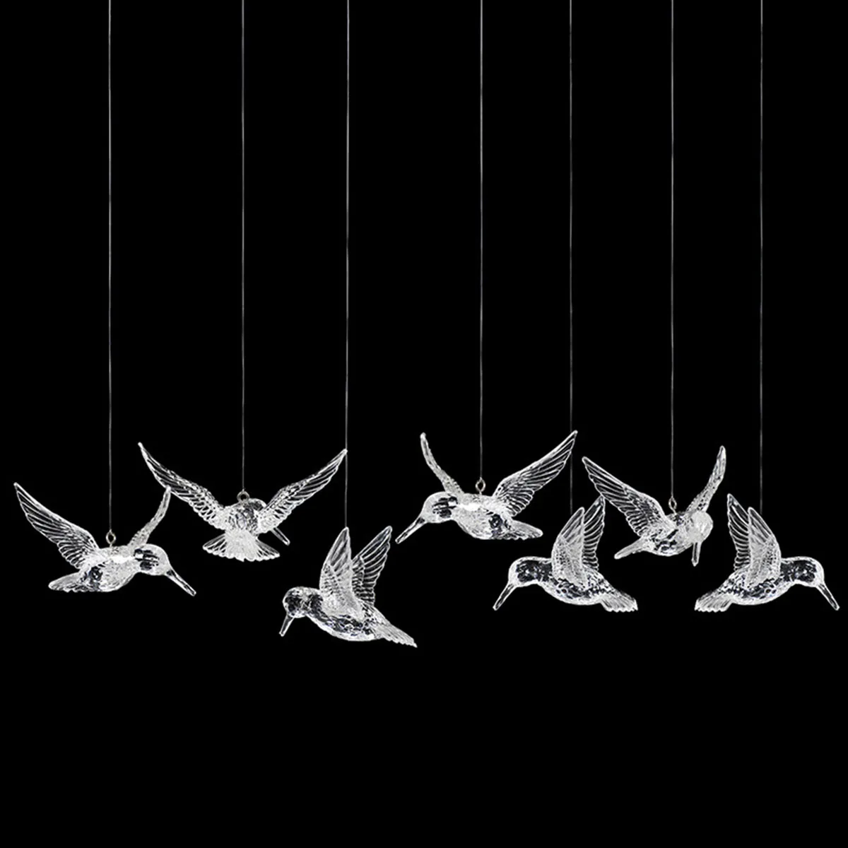Set Of 4 Random Style Clear Acrylic Bird Pendants For Home Windows Outdoor Garden Holiday And Wedding Decorations