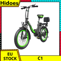 Hidoes C1 Electric Bike with Rear Seat 750W Motor 48V 13Ah Battery 20 inch Fat Tire EBike 40km/h Max Speed 60km Range Disc Brake