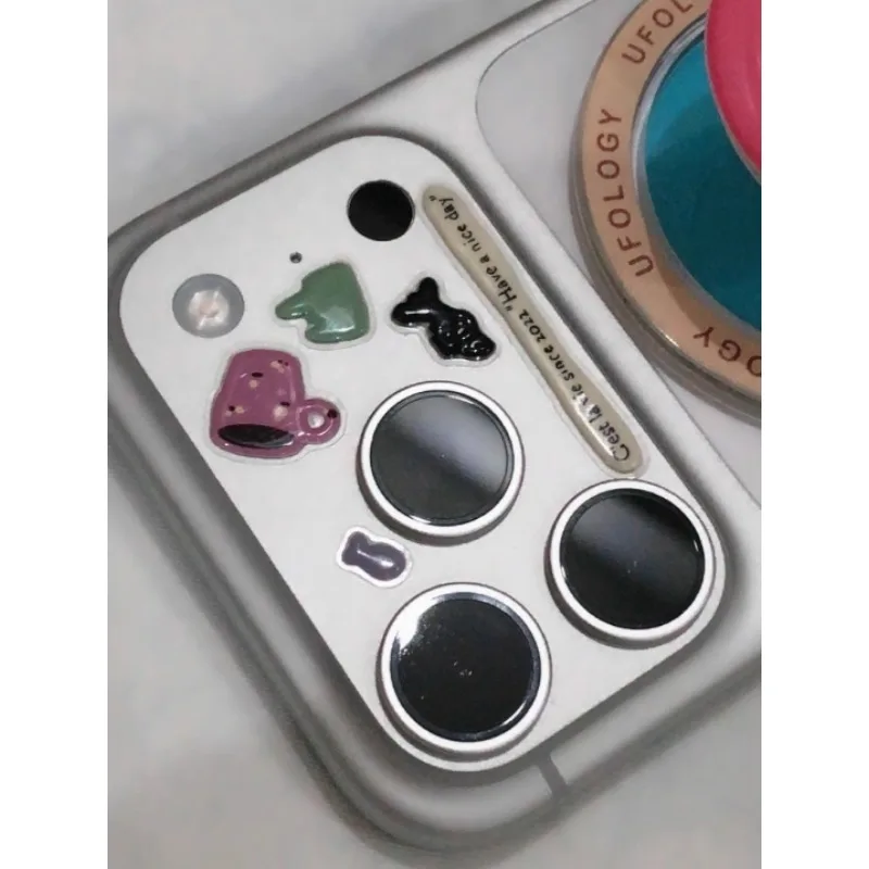Série de Adesivos de Relógio de Gato Preto Fofo, Materiais de Decoração DIY para Capas de Celular, Câmeras de Computador e Dispositivos Eletrônicos, Estilo Coreano Ins DIY