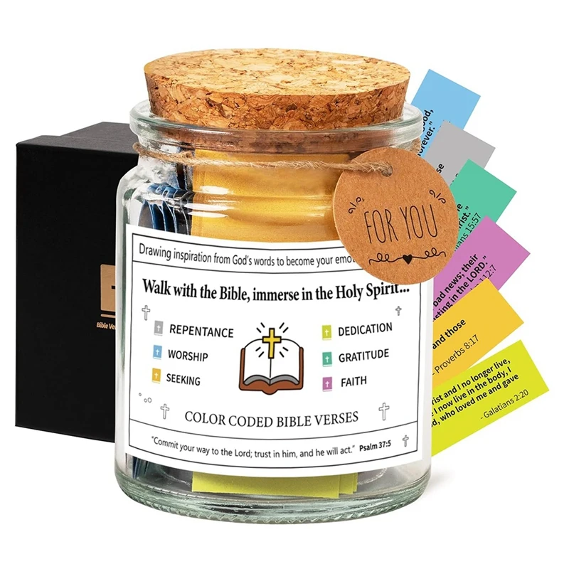 Bible Verses In A Jar,Read Me When Bible Verses Jar For Emotions And Feelings,Glass Scripture Prayer Jar With Coloring