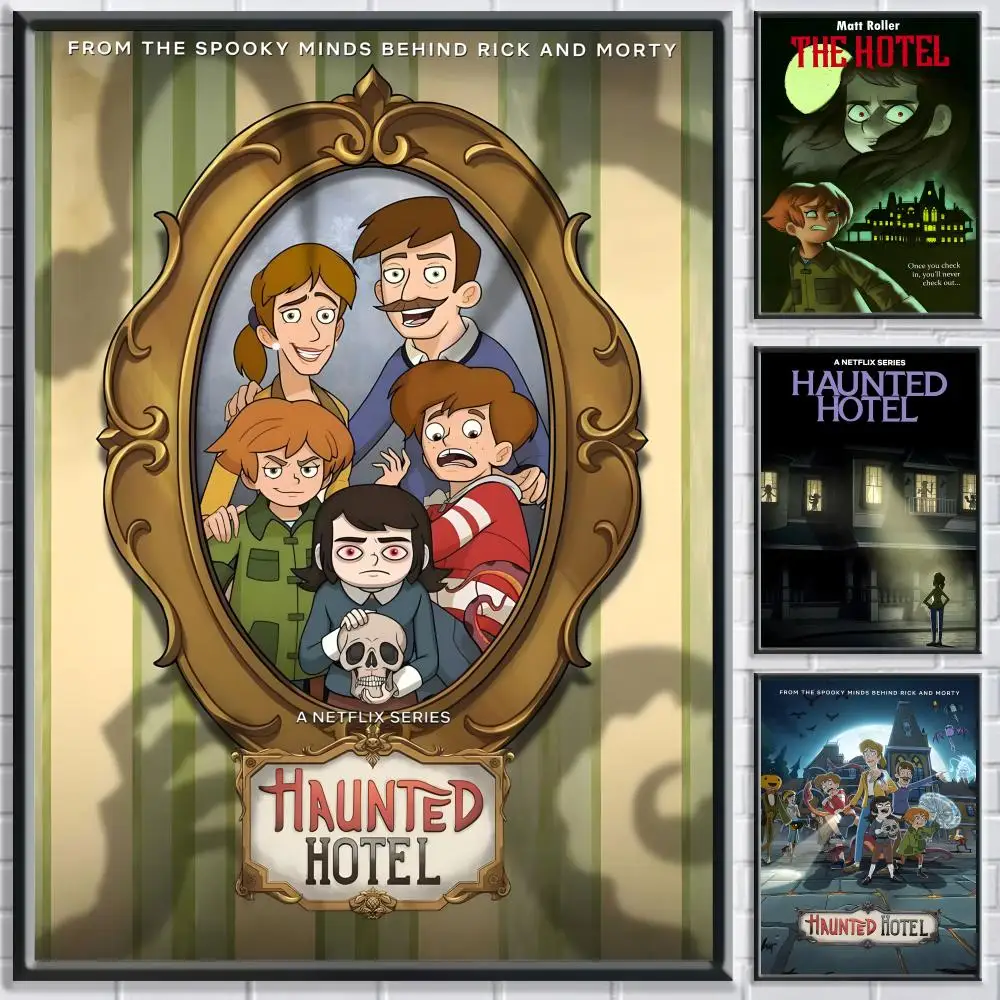 Affiche de jeu H-Haunted Hotel, affiche murale auto-adhésive HD, imperméable, idéale pour la maison, le bureau, la chambre à coucher, un excellent cadeau