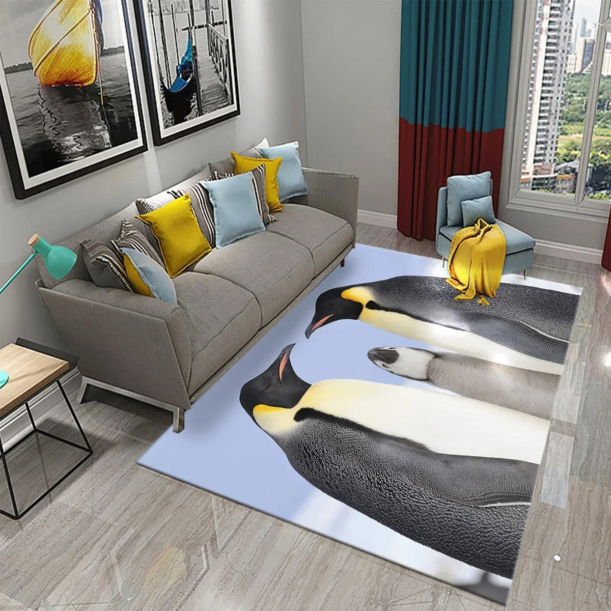 

Ковер с рисунком антарктида и пингвина, большой ковер с милыми животными для гостиной, спальни, декор, коврики для ванной комнаты, нескользящий коврик, ковер
