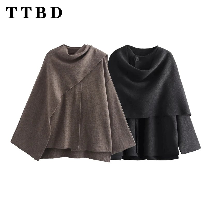 

TTBD 2024 New Autumn/Winter Woman's Casual O-Collar Long Sleeve Cardigan Coat Women Clothing Fashion Solid Color Knit Button Top