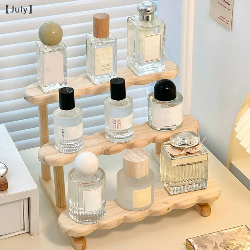 2/3 Tier Display Riser Stand Houten Plank Voor Parfum Organizer Parfum Display Plank Figuur Vitrine Poppen Opbergrek