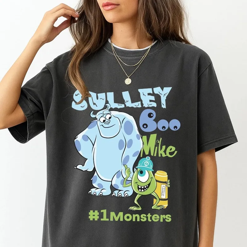 قميص Monster Inc، قميص Pixar، قميص عيد ميلاد Monsters Incs، قميص مايك وسولي، قمصان ديزني للأطفال، تي شيرت كبير الحجم