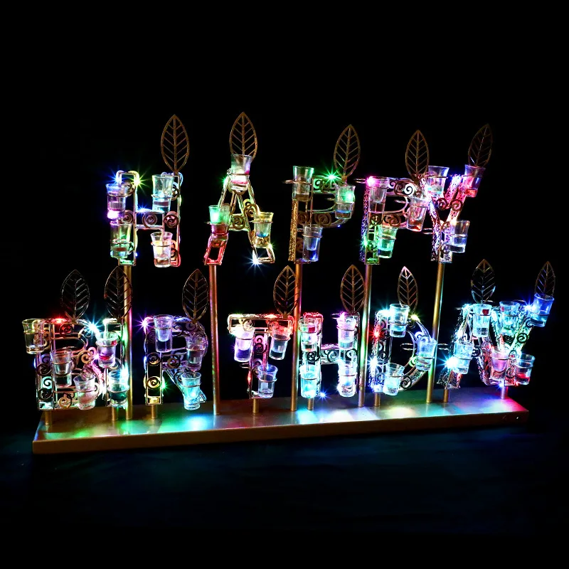 

Cocktail Rack Glow Creative Bar KTV Party Room Cocktail Cup Rack 1314 Happy Birthday 520 Wine Rack