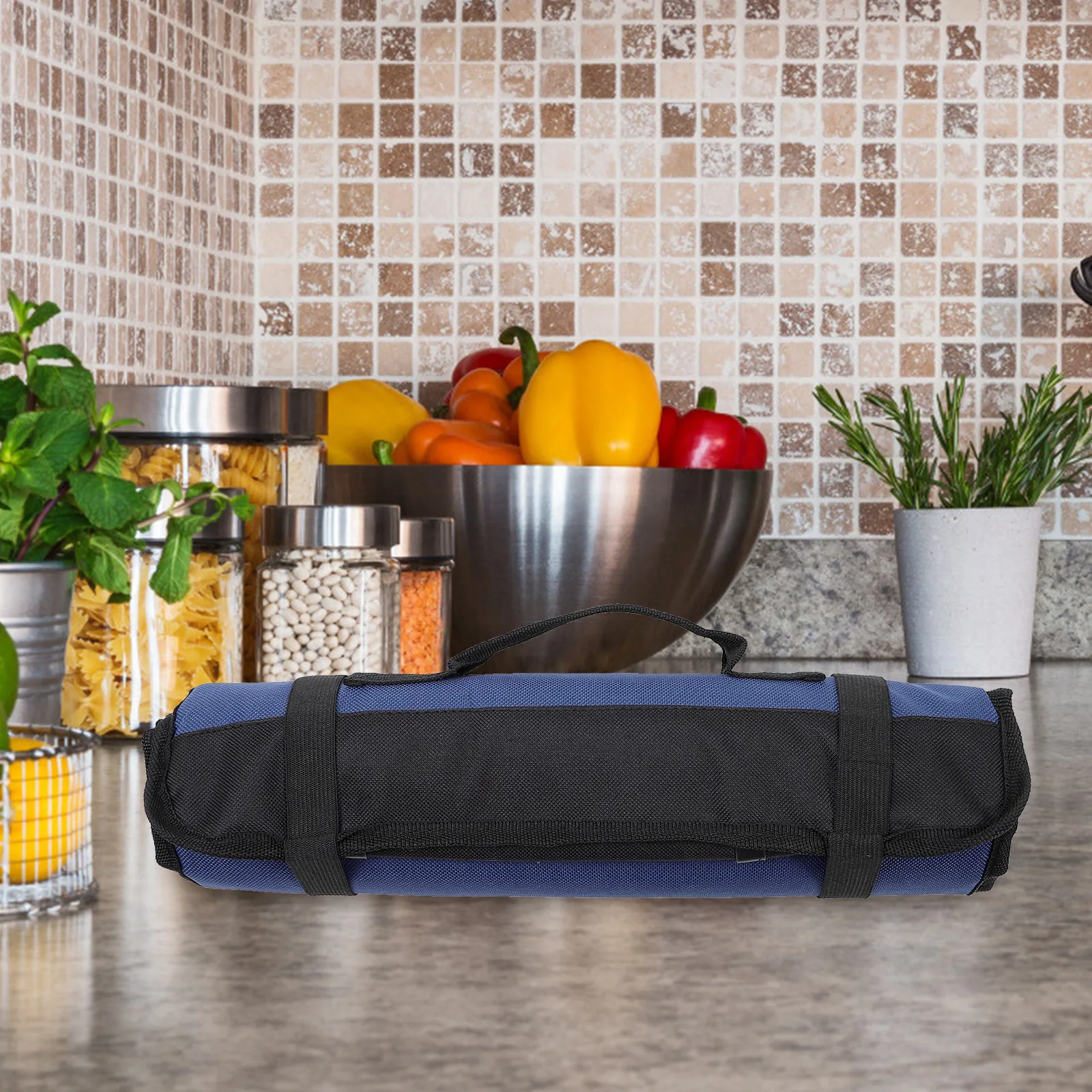 

1 шт., сумка для шеф-повара, ткань Оксфорд, 22 слота, портативный держатель для ножей, кухонный органайзер, чехол для хранения столовых приборов