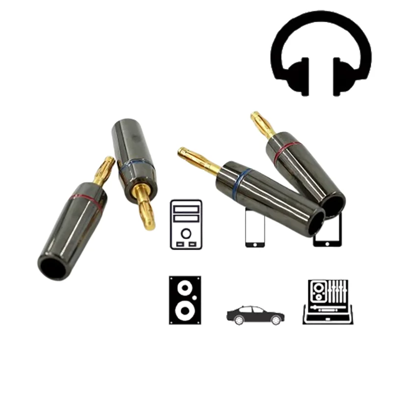 

Premium EIZZ-505 Twin Banana Jacks: 24K Au Brass Male Terminals for HiFi Systems​