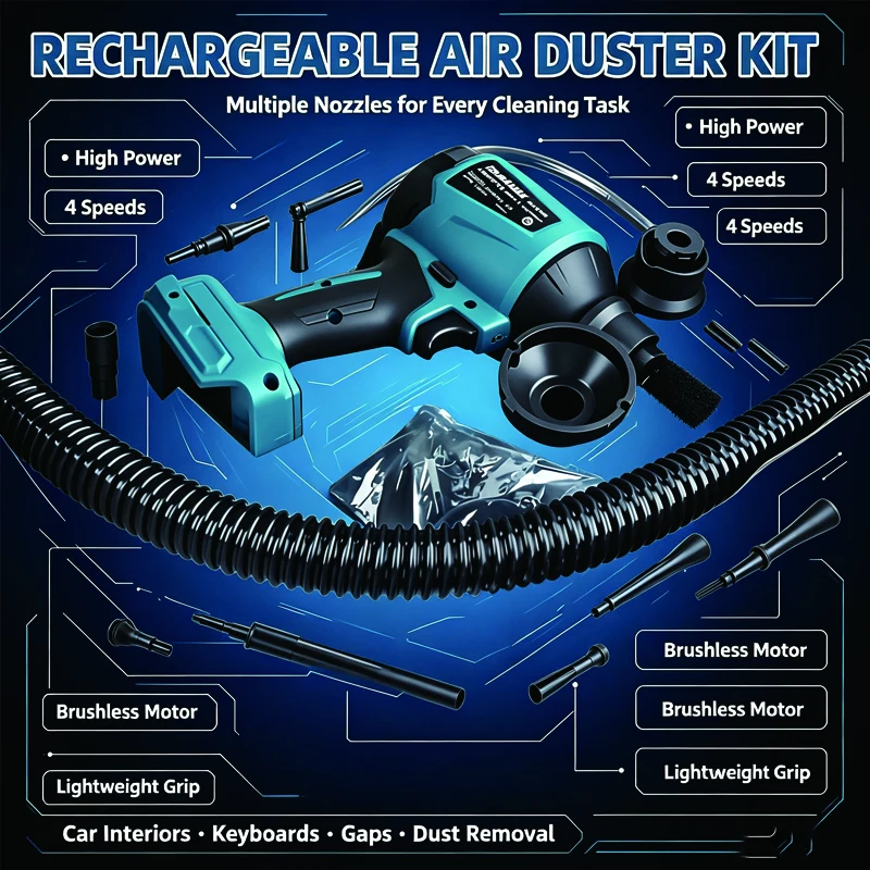 Nuova batteria, originale Makita DAS180, pistola ad aria compressa ricaricabile a batteria da 18 V: potente soffiatore a batteria per la pulizia di spazi difficili da raggiungere.