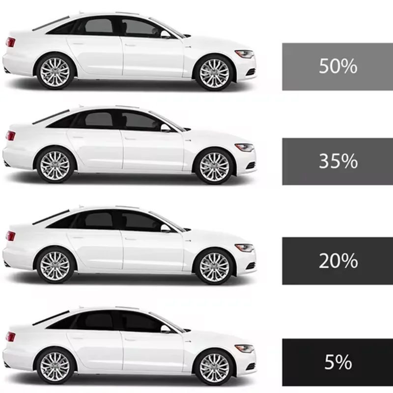 Film Teinté Prédécoupé pour Vitres de Voiture, Isolation Thermique Carbone, 100% UVR 5%-35% VLT, AUDI A3 4 DR SEDAN 2014-2020