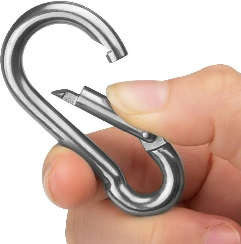 2/10PCS Spring Carabiner Hook Steel Alloy Snap Clip Heavy Duty Quick Link Hook for Camping Keychain Fishing Hiking Traveling