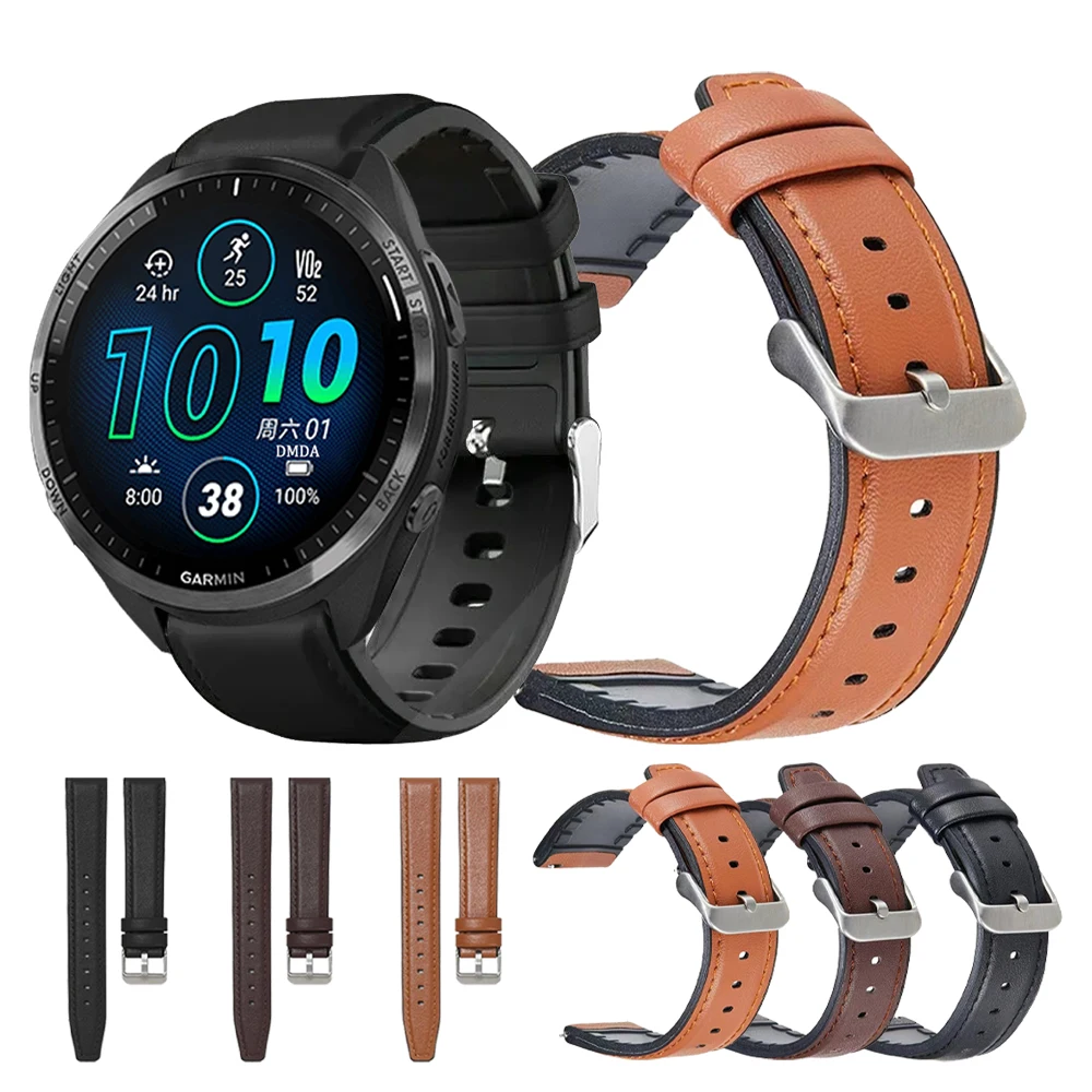 22mm Lederen Band Voor Garmin Forerunner 265 255 Muziek Band Venu 3 2/Vivoactive 4/Active/Darth vader Armband Riem Accessoires