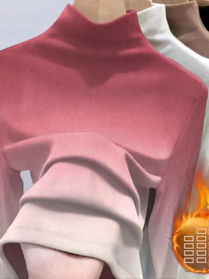 Top de Mujer Moderno con Estampado Deadado de Color, Manga Larga, para Otoño e Invierno, Estilo Informal, Diseño Ajustado