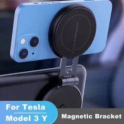 Hidden Magnetic Car Phone Holder For Tesla Model 3 Y Mobile Stand Magnet Support Cell Phone Mount Magsafe Charging Bracket