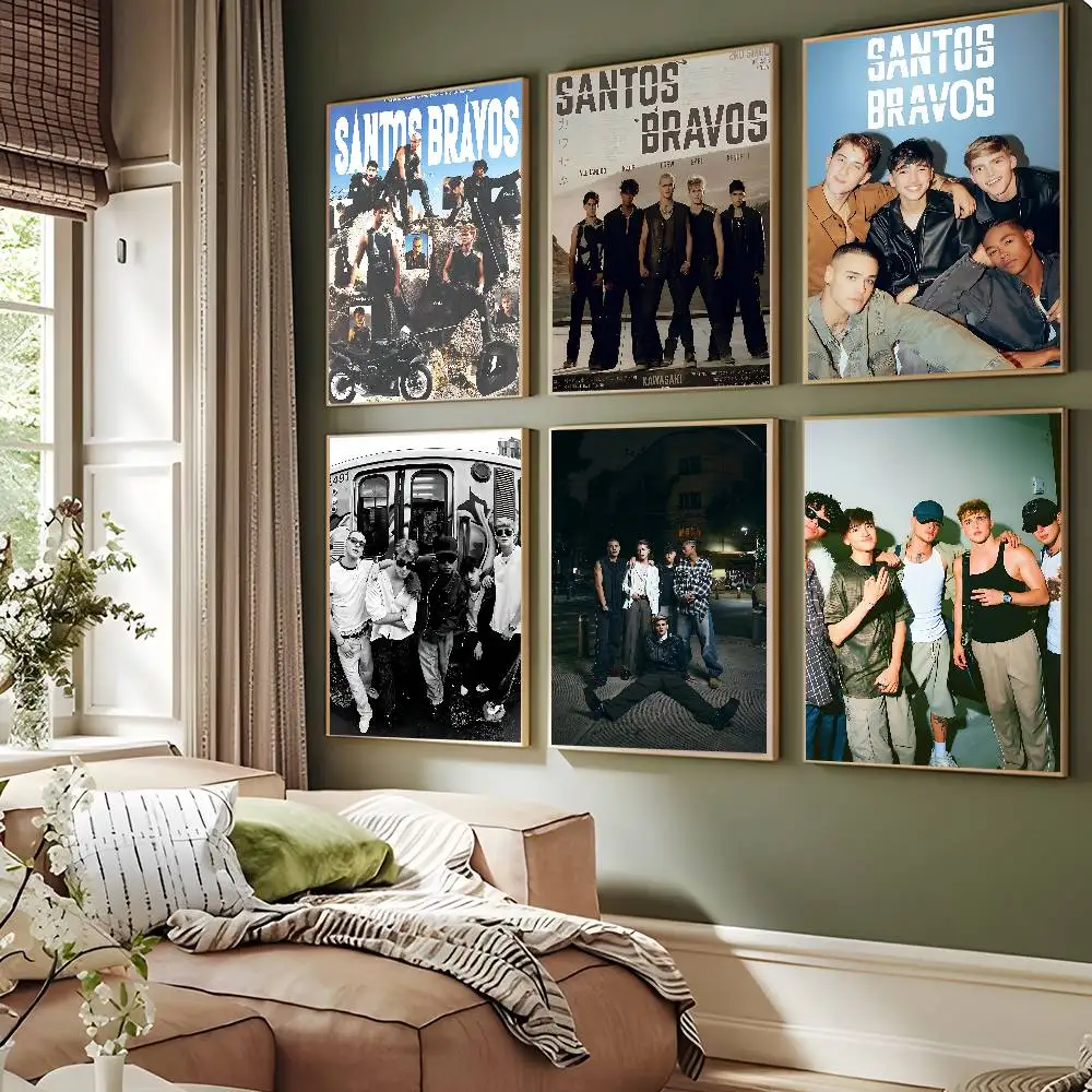 Band Santos Bravos, hochwertige Drucke und Poster, wasserfester Papieraufkleber, Kaffeehaus-Bar-Poster, Wandaufkleber