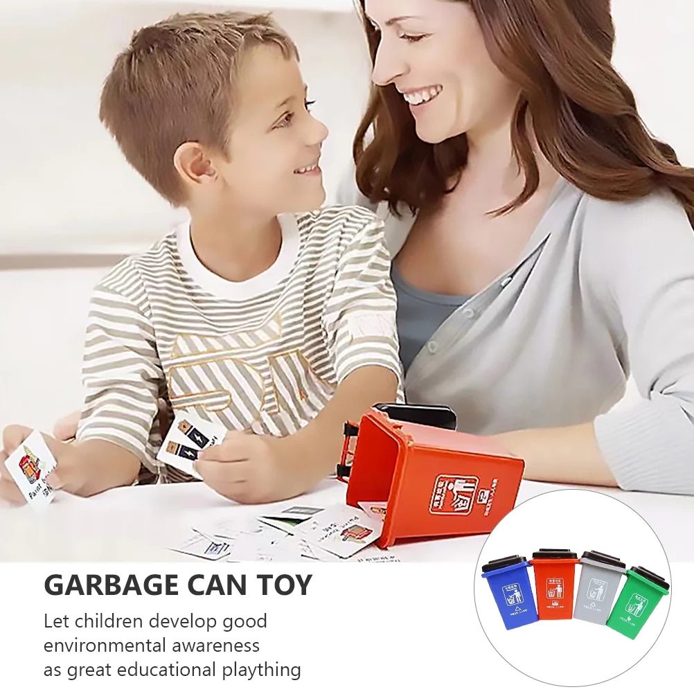 Miniature Trash Can Teaching Aids Child Children’s Toys Curbside Bin Plastic Vehicle Garbage