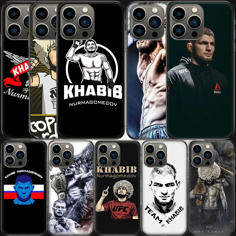 Khabib Nurmagomedov Phone Case For Apple Iphone 16 15 Plus Soft 13 12 Mini Cover 11 14 Pro Max Capa X XS XR 8 7 Shell Coque Sili