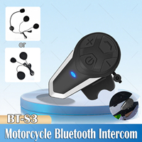 BT-S3 Bluetooth Helmet Intercom Motorcycle Communication System with FM Radio Waterproof Headset Suitable for Racing and Riding