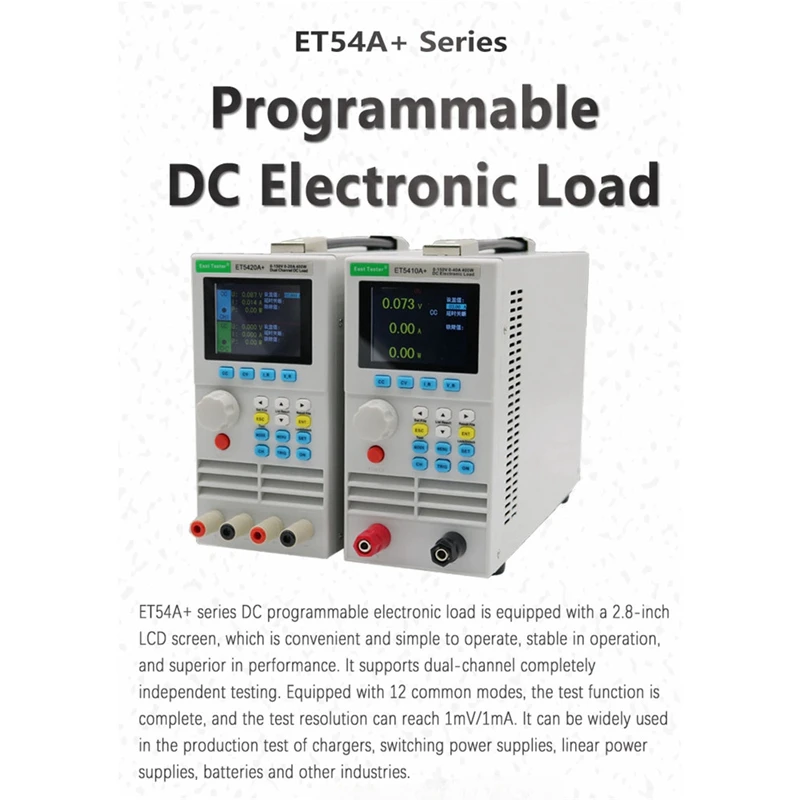 

ET5410A+ Battery Load Tester Single Channel Programmable DC Electronic Load Battery Capacity Tester Digital Control Electronic