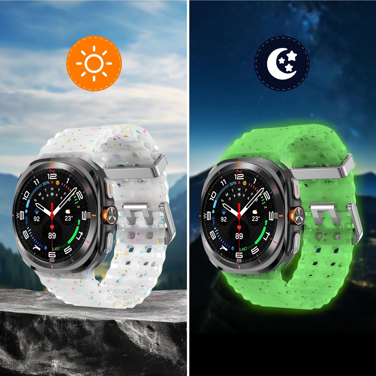 Leuchtendes Armband für Samsung Galaxy Watch 7 Ultra 47 mm Smart-Armband Silikonarmband für Galaxy Watch 7 Ultra Männer Frauen Correa