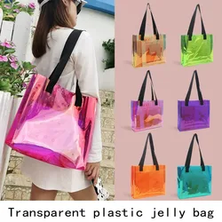 Transparent plastic shopping bag gift bag fashion simple backpack fashion sundries bag go out handbag