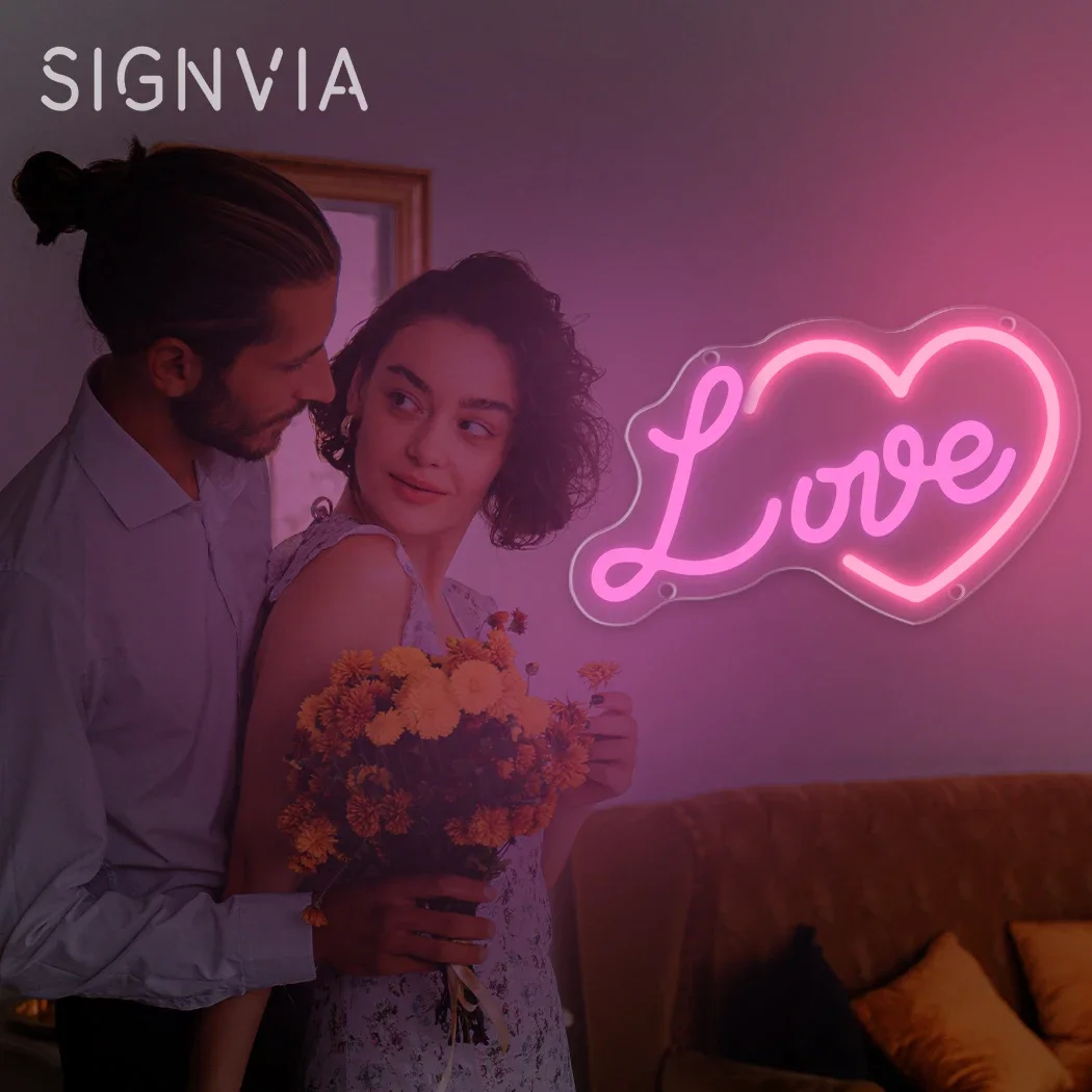 

Love Neon Sign LED Valentine's Day Decorative Lights Engagement Wedding Romantic Neon Light Room Roaming Night Lights Wall Decor