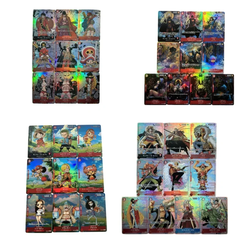 One Piece Luffy Homemade Anime Replica Collection Card Cartoon Character Nami Robin Zoro Sanji Game Anime Collection Card Gift