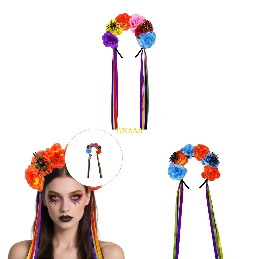 

DXAA Halloween Spiders Headpiece Comfortable Unisex Halloween Colorful Headbands