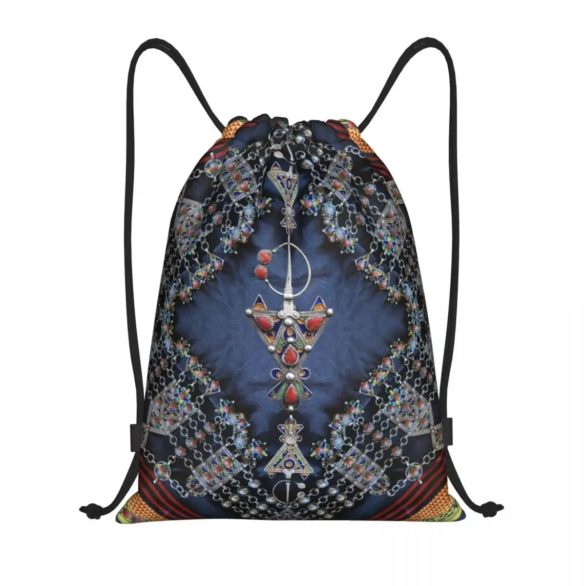 Custom Kabyle Jewelery Drawstring Bags Men Women Lightweight Amazigh Algeria Dress Sports Gym Storage Backpack