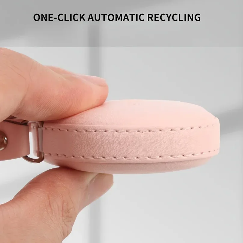1pc Multi-Functional PU Leather Pink Love Small Tape Measure - Waist and Bust Measuring Cloth Ruler for Home Use 1.5 Meters Long view 3