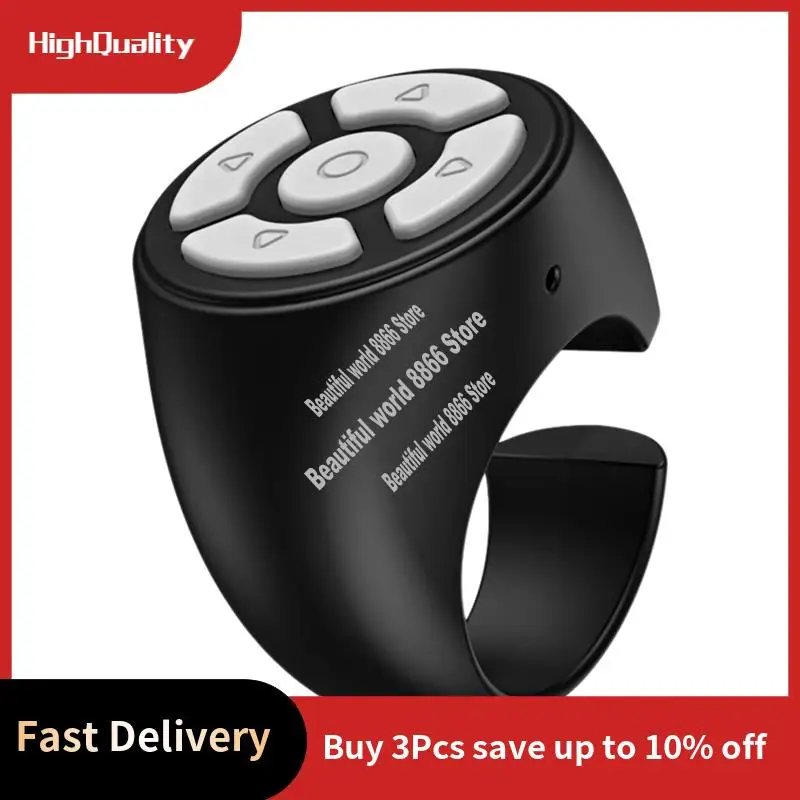 Bluetooth Remote Control For Tablets & Phones Camera Controller Self Timer Social Media Page Turner Black-A86G
