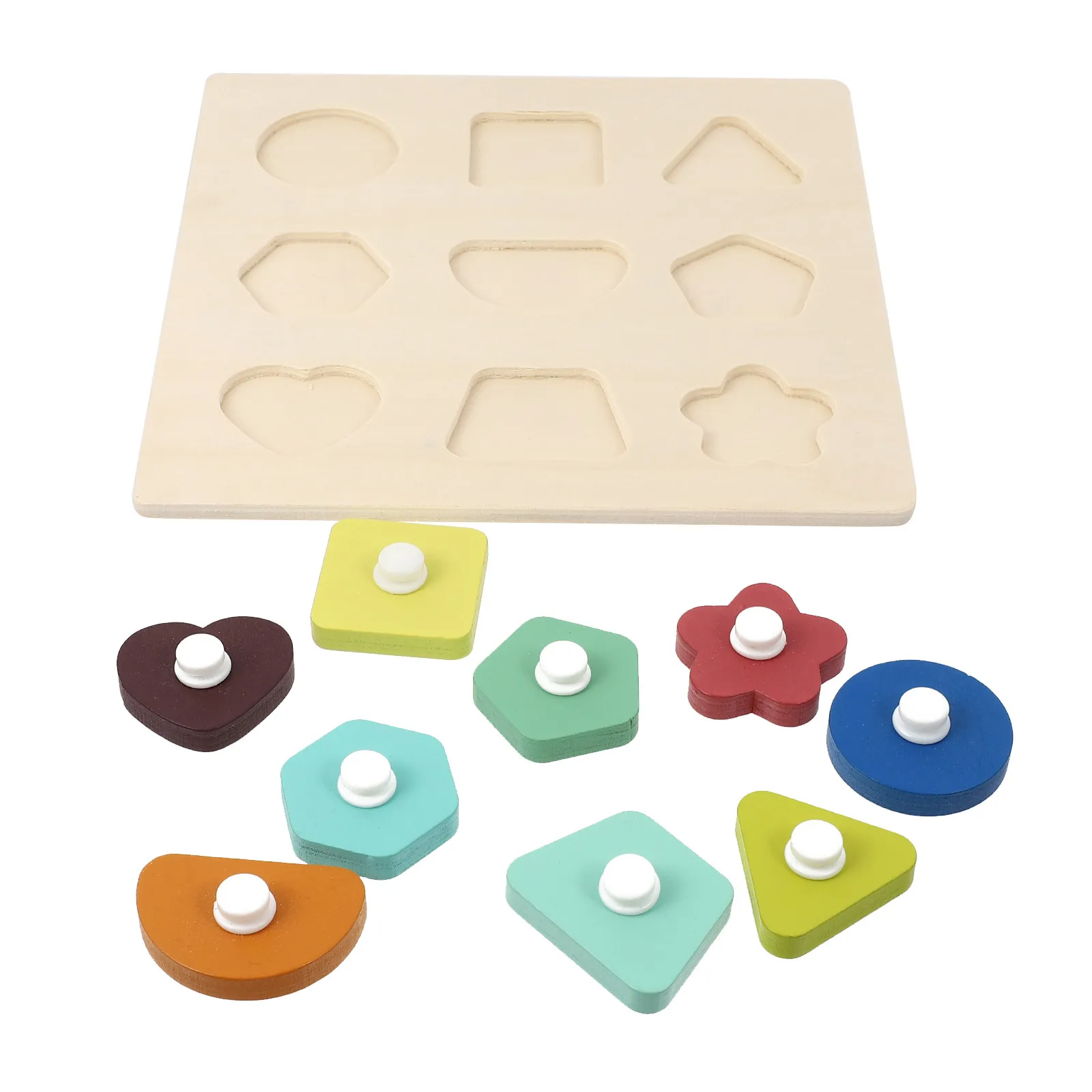

1Set Premium Wood Puzzle Board Kids Educational Matching Recognition Eye Hand Coordination Training Portable Cartoon