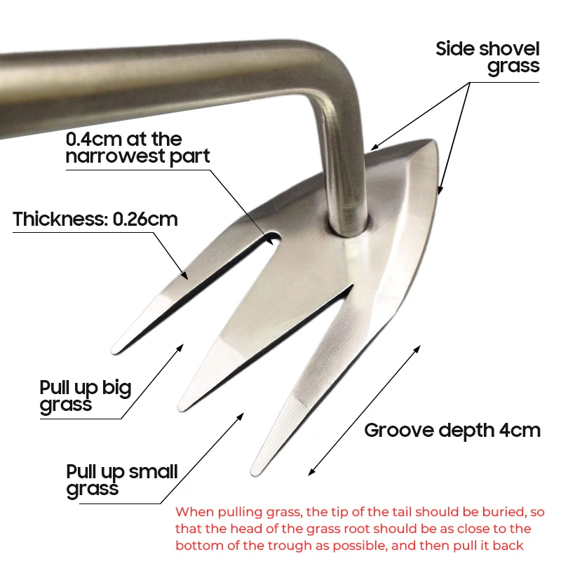 أداة إزالة الأعشاب الضارة متعددة الوظائف، أدوات إزالة الأعشاب الضارة من الفولاذ المقاوم للصدأ لتخفيف مجرفة التربة
