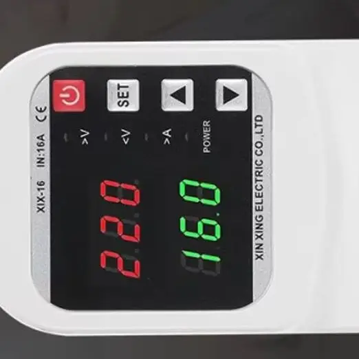 

Digital Display Self-Resetting Socket 220V 63A Adjustable over under Voltage Protector Safe V/A Protective Electrical Outlet