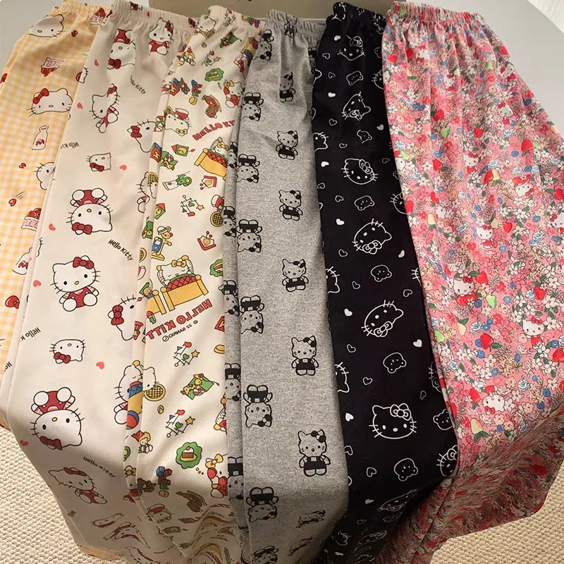 

Kawaii Kawaii Hello Kitty Sleeper Pants Air Conditioning Home Pants Girls Summer Casual Loose Cute Cartoon Products Wholesale