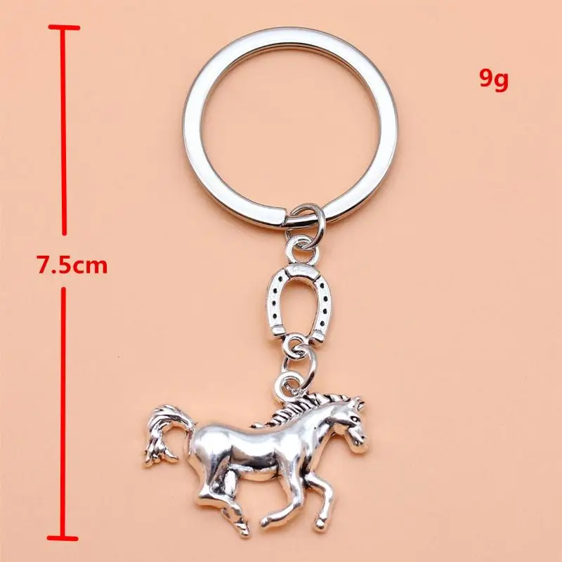 Kreativer Pferde-Metall-Schlüsselanhänger Vintage Pferde-Anhänger Schlüsselring Taschen-Schlüsselanhänger Dekoration Neujahrs-Maskottchen Souvenir Geschenk – Detail 3