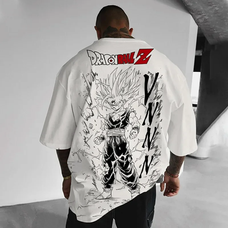 

2024 Summer New Anime Dragon Ball Z Son Gohan Classic Printed Men'S T-Shirt Cosplay Short Sleeve Shirt Casual Fashion Clothing