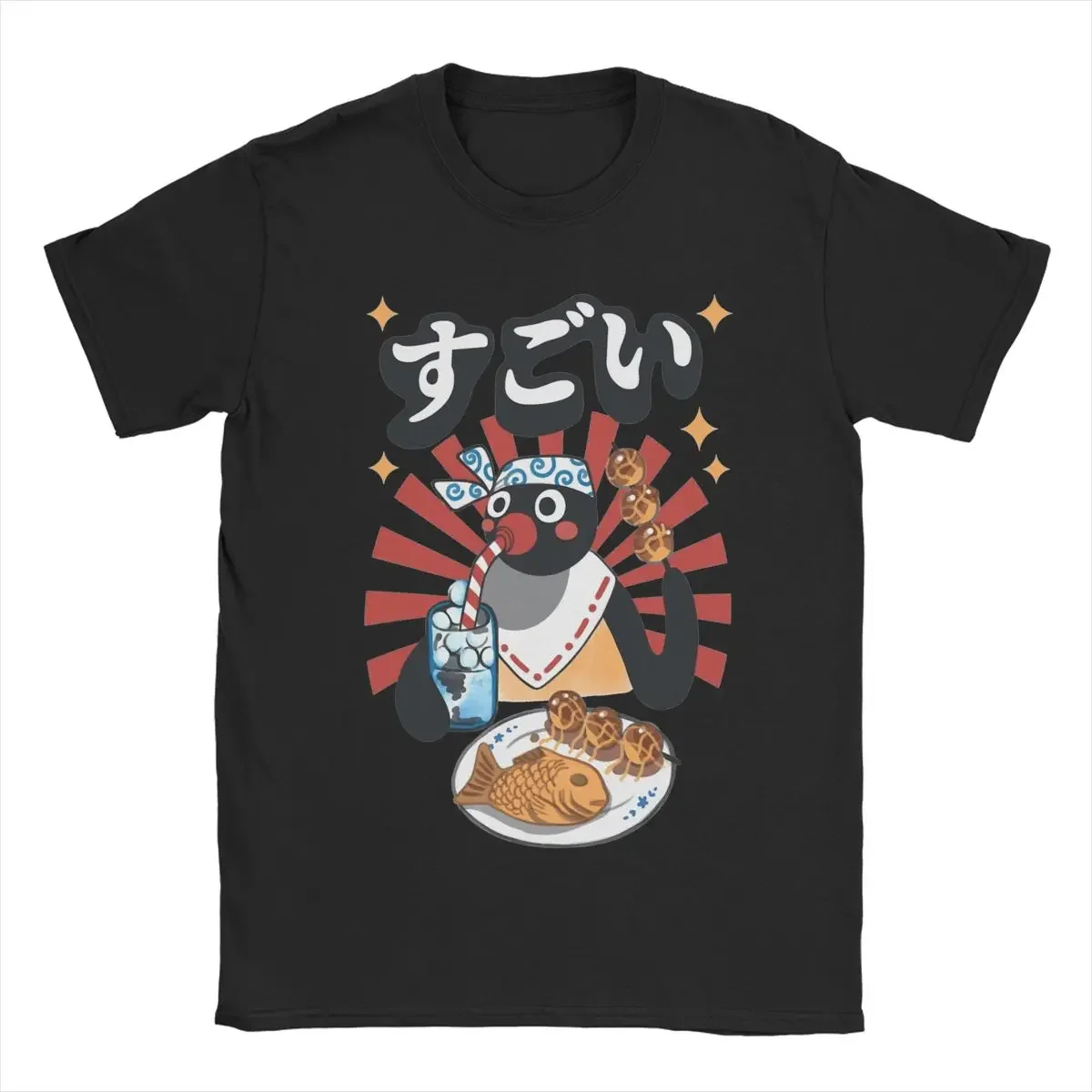 Men Matsuri Pengin Noot Noot T Shirts Cartoon Penguin Pure Cotton Clothes Cool Short Sleeve Crew Neck Tees Original T-Shirt