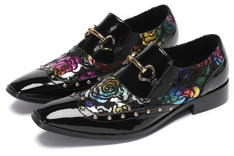 BOARD Herbst Herrenschuhe Spike Luxuriöse Persönlichkeit Bankett Niete Tigerkopf Druck Formelle Kleidung Schuhe – Detail 17