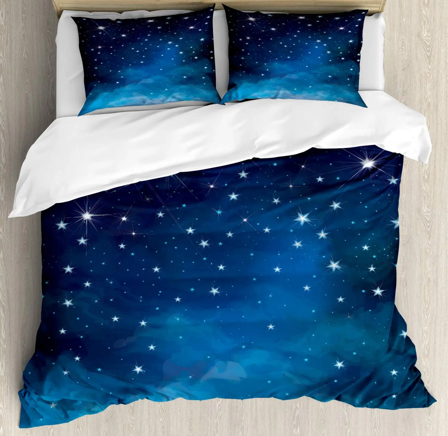 Starry Sky Duvet Cover Colorful Galaxy Outer Space Quilt Cover Glitter Polyester Dream Starry Sky Theme for Bedroom Decorations