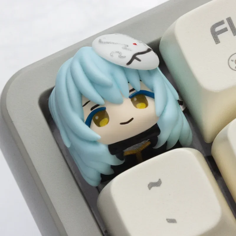 Cute Slime Artisan KeyCap Custom Handmade Resin Keyboard Cap Rimuru Tempest Anime Key Cap for Mechanical Keyboard Accessories