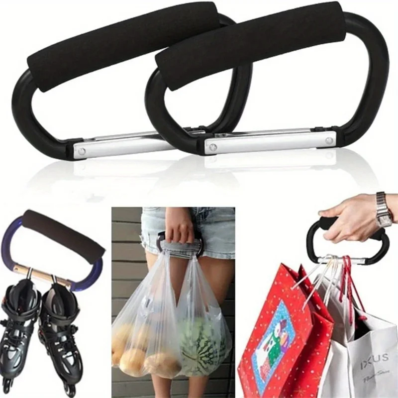 Portable Aluminum Alloy Carabiner with Sponge Handle - Ideal for Outdoor Hiking, Travel, and Backpacking - Multifunctional