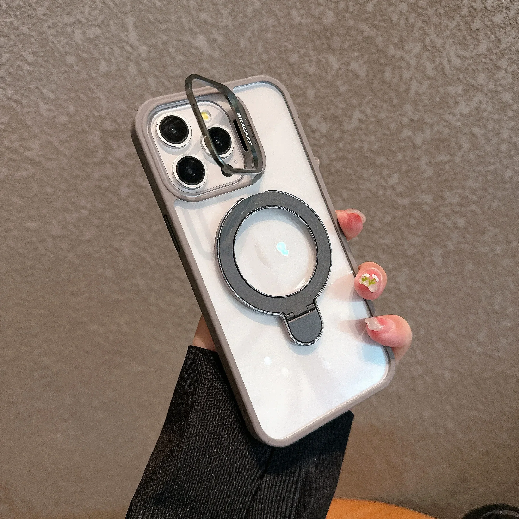 With Two Metal Rings Stand Case For iPhone 15 14 13 12 11 16 Pro Max 15 Plus Case for Magsafe Magnetic Wireless Charging Cover