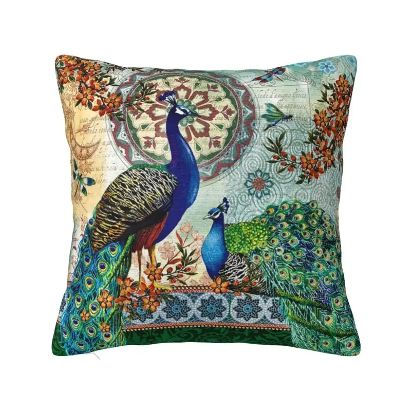 Peacock Pillow Case Sofa Feather Animal Cute And Beautiful Luxury Cushion Cover Square Pillowcase