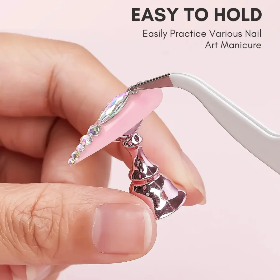

5Pcs Magnetic Crystal Nail Holder Stand False Nail Tip Practice Base Salon DIY Manicure Nail Art Tool