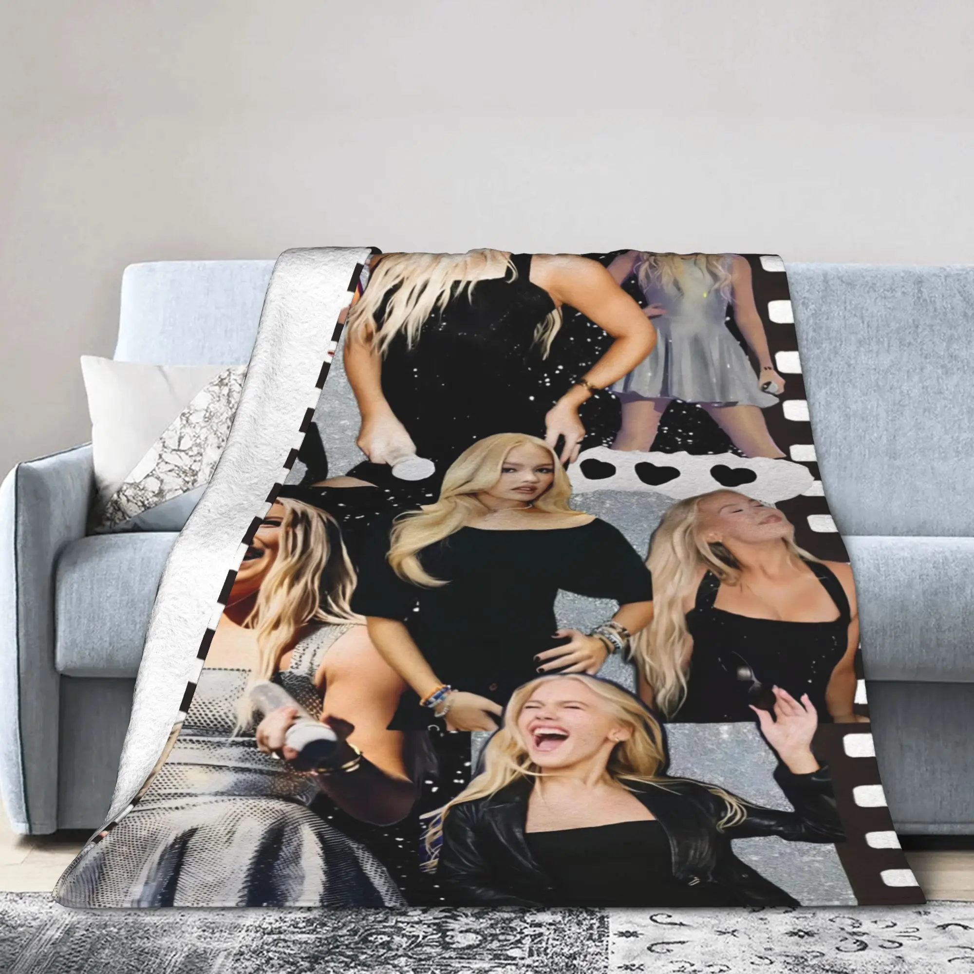 Freya Skye Singer Blankets Flannel Summer Air Conditioning  Multi-function Soft Throw Blankets for Home Bedroom Rug Piece